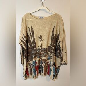 Coeur De Vague One Size Oversized Wearable Art France Parisian Colorful Sweater